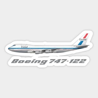 United Airlines 747-100 Tee Shirt Version Sticker